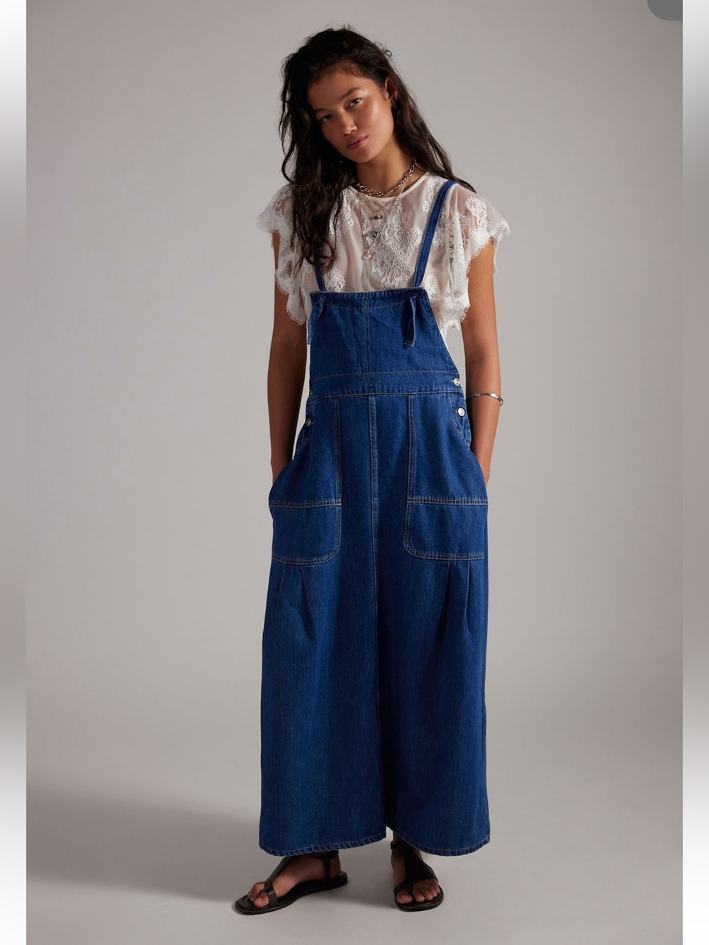NWT FREE PEOPLE WE THE FREE ARABELLA DENIM ONE-PIECE SKIRTALL